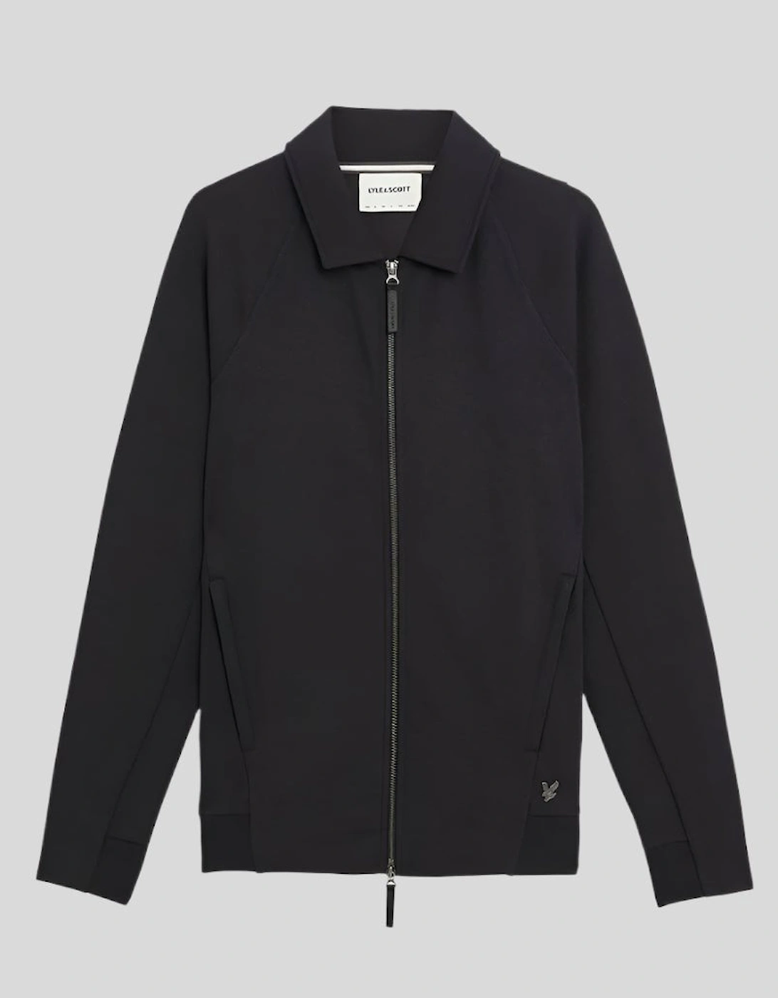 Lyle And Scott Men's Diagonal Interlock Collared Zip Through Sweatshirt - Black - Size: 44/Regular