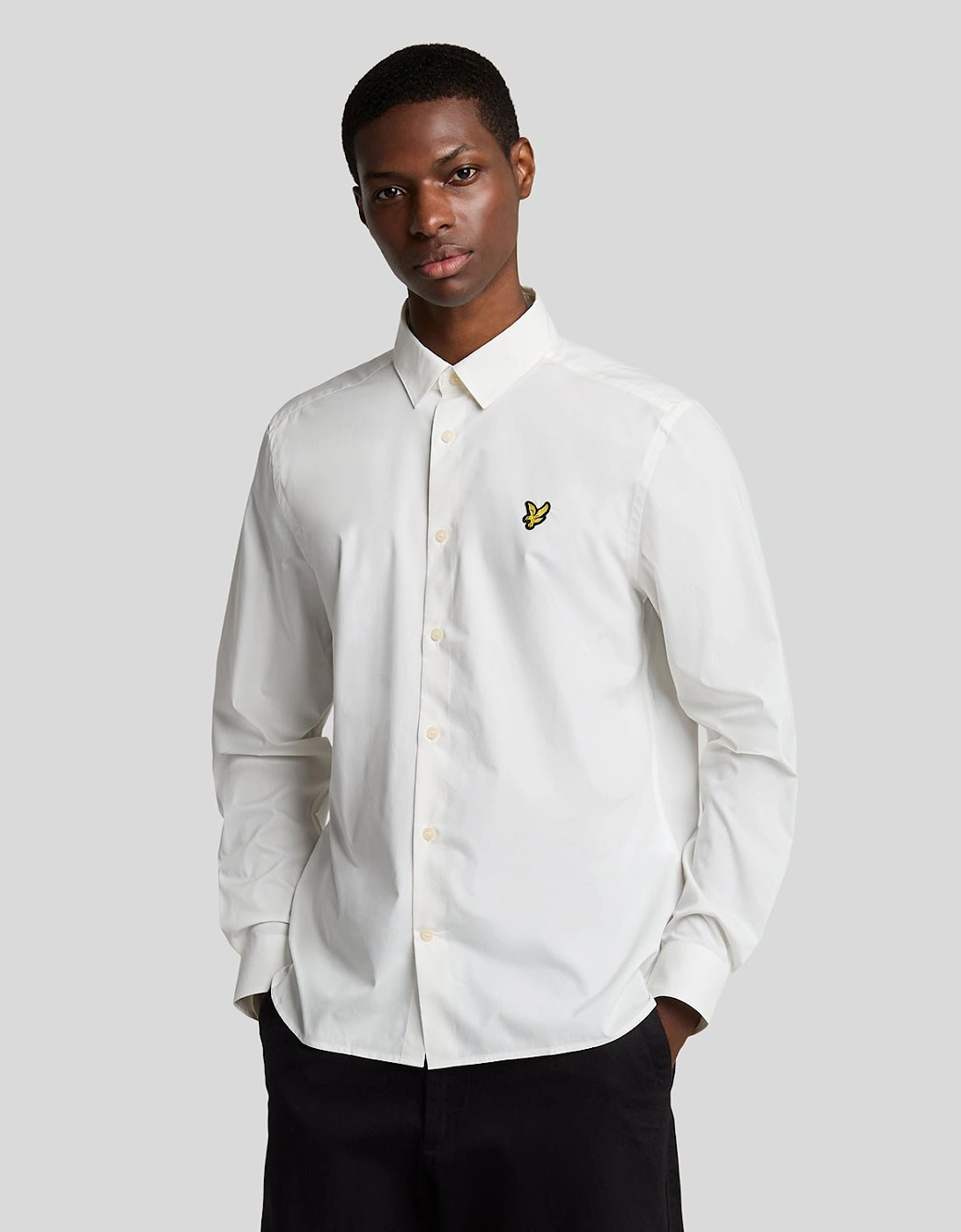 Lyle And Scott Men's White Bamboo Long Sleeve Shirt - : 42/Regular Xl