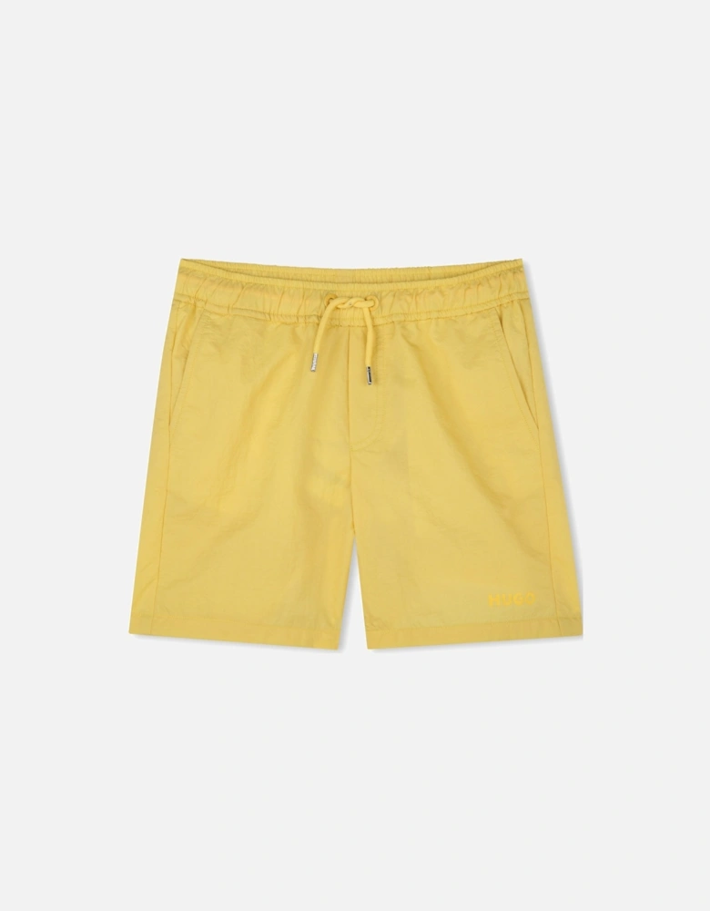 Boys Yellow Logo Swim Shorts