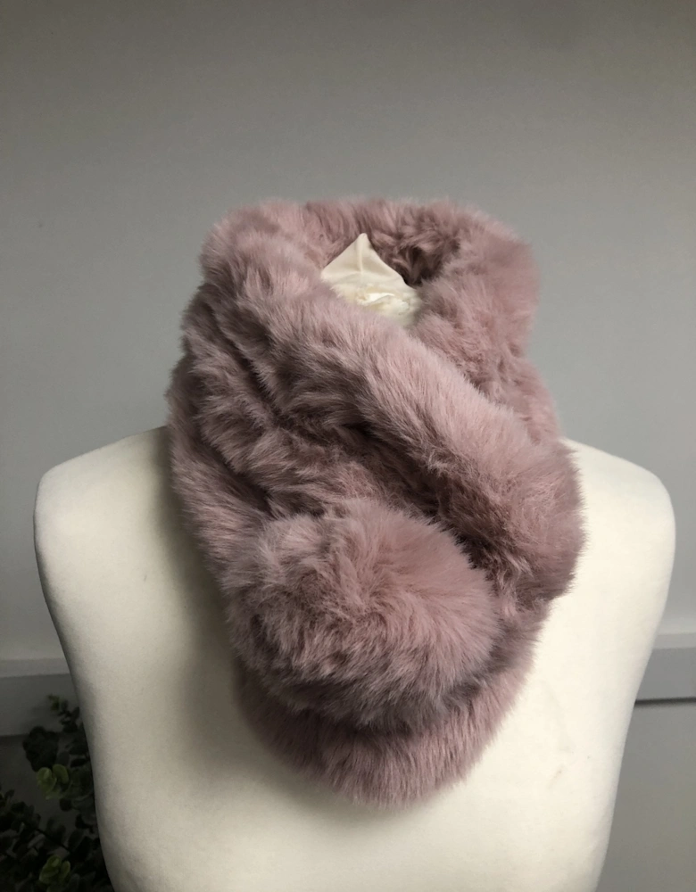 Pink Faux Fur Scarf