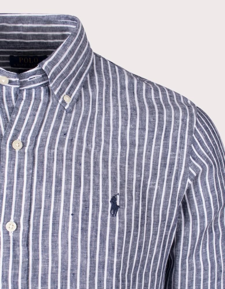 Custom Fit Striped Linen Shirt