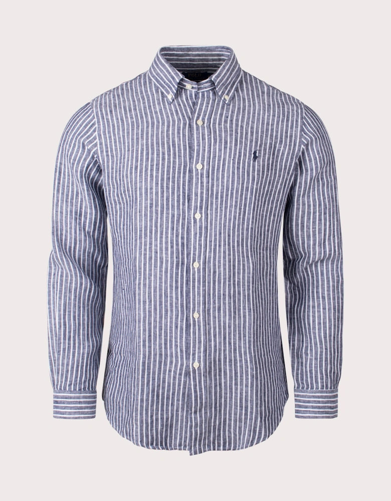 Custom Fit Striped Linen Shirt