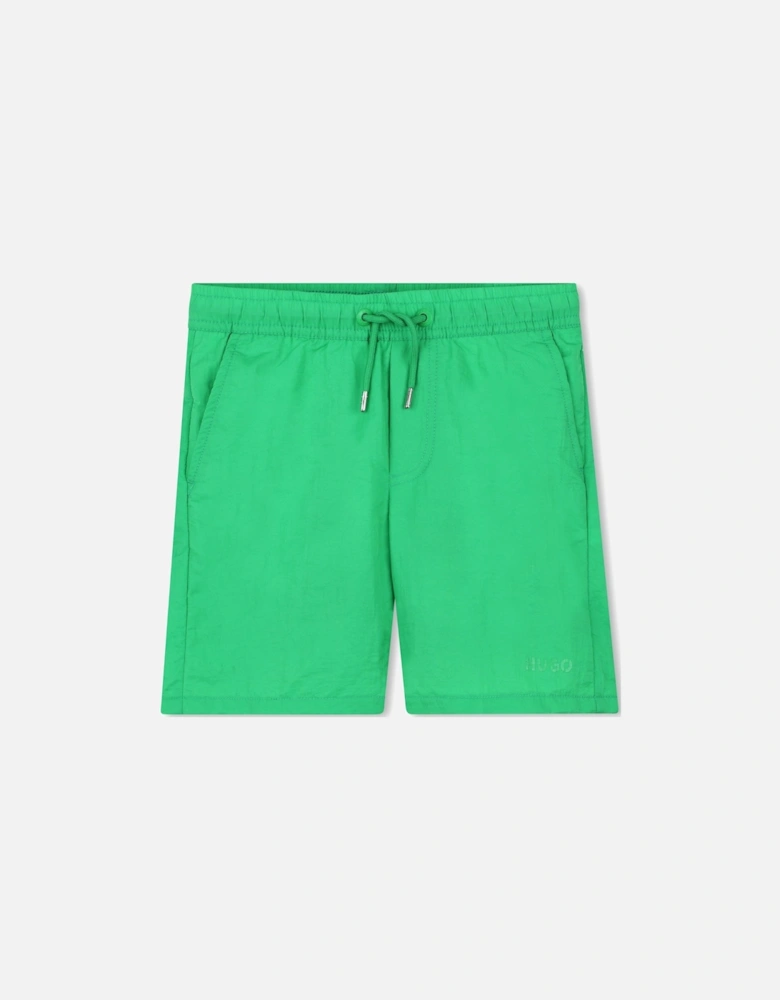 Boys Bright Green Logo Swim Shorts