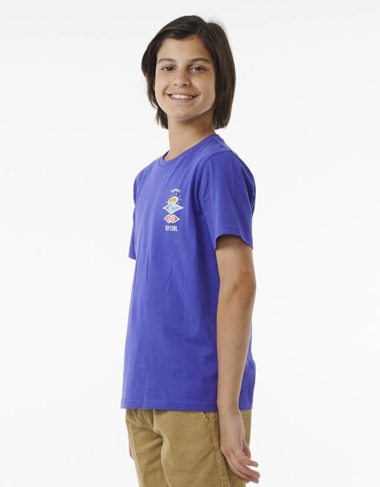 Rip Curl Kids Search Icon Short Sleeve Crew Neck T-Shirt