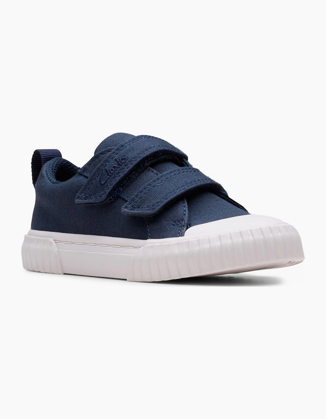 Clarks Girl's Foxing Vibe T Kids Canvas Shoes - Navy - Size: 6/F (Standard)