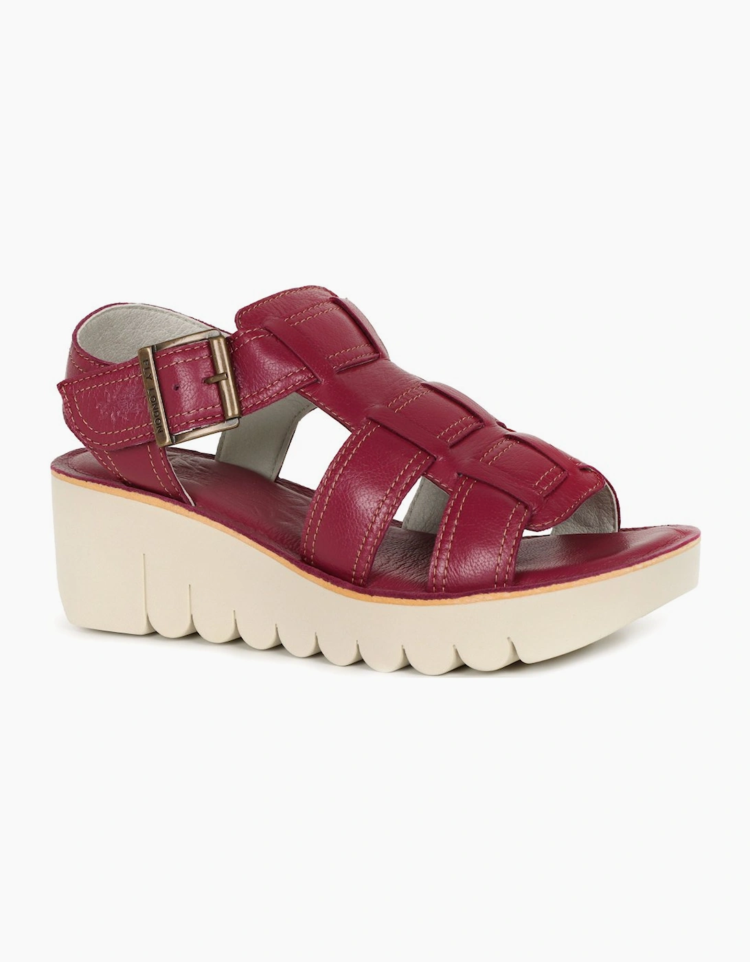 Fly London Women's Yudd Womens Wedge Heel Sandals - Red - Size: 4