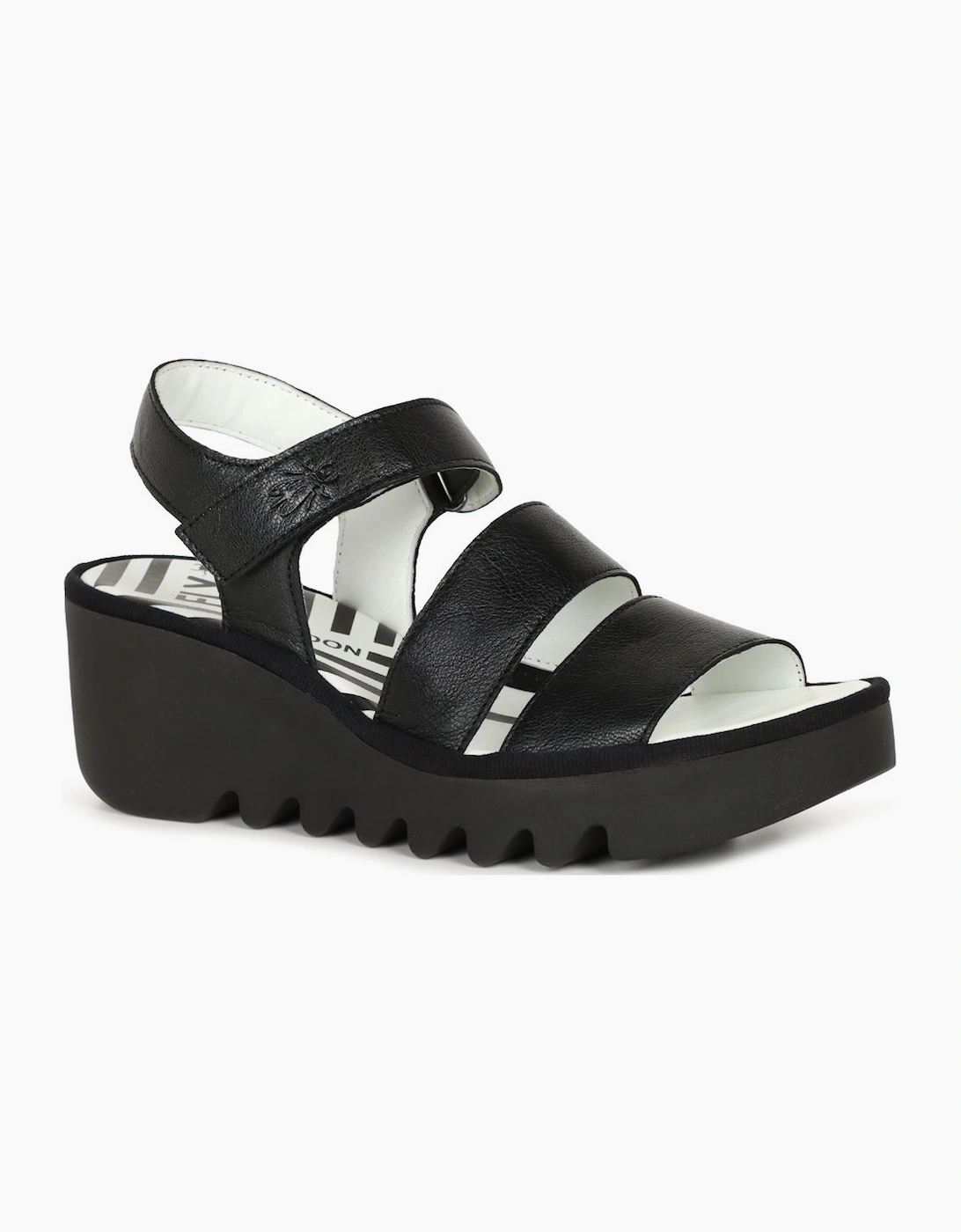 Fly London Women's Bexy Womens Wedge Heel Sandals - Black - Size: 7