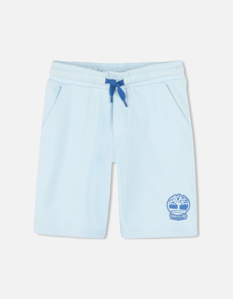 Boys Pale Blue Logo Jog Shorts