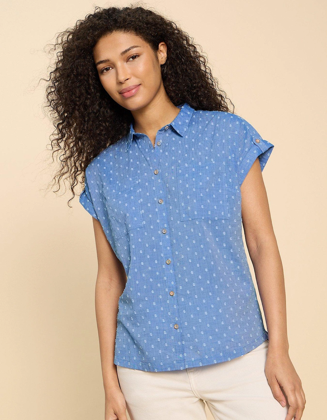 Ellie Cotton Shirt - Blue, 2 of 1