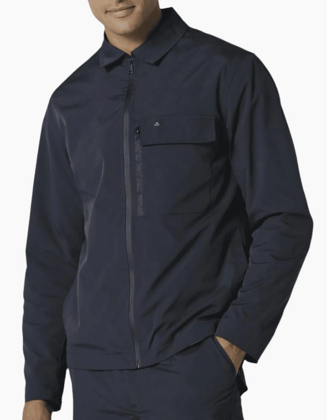 883 Police Men's Fitton Nylon Navy Overshirt Jacket - Size: 38/Regular