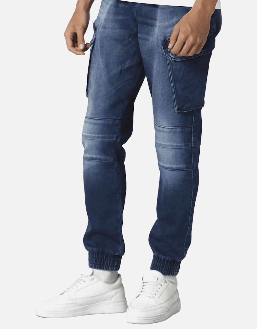 883 Police Men's Ware 537 Slim Fit Denim Cargo Pants - Blue - Size: 33/32