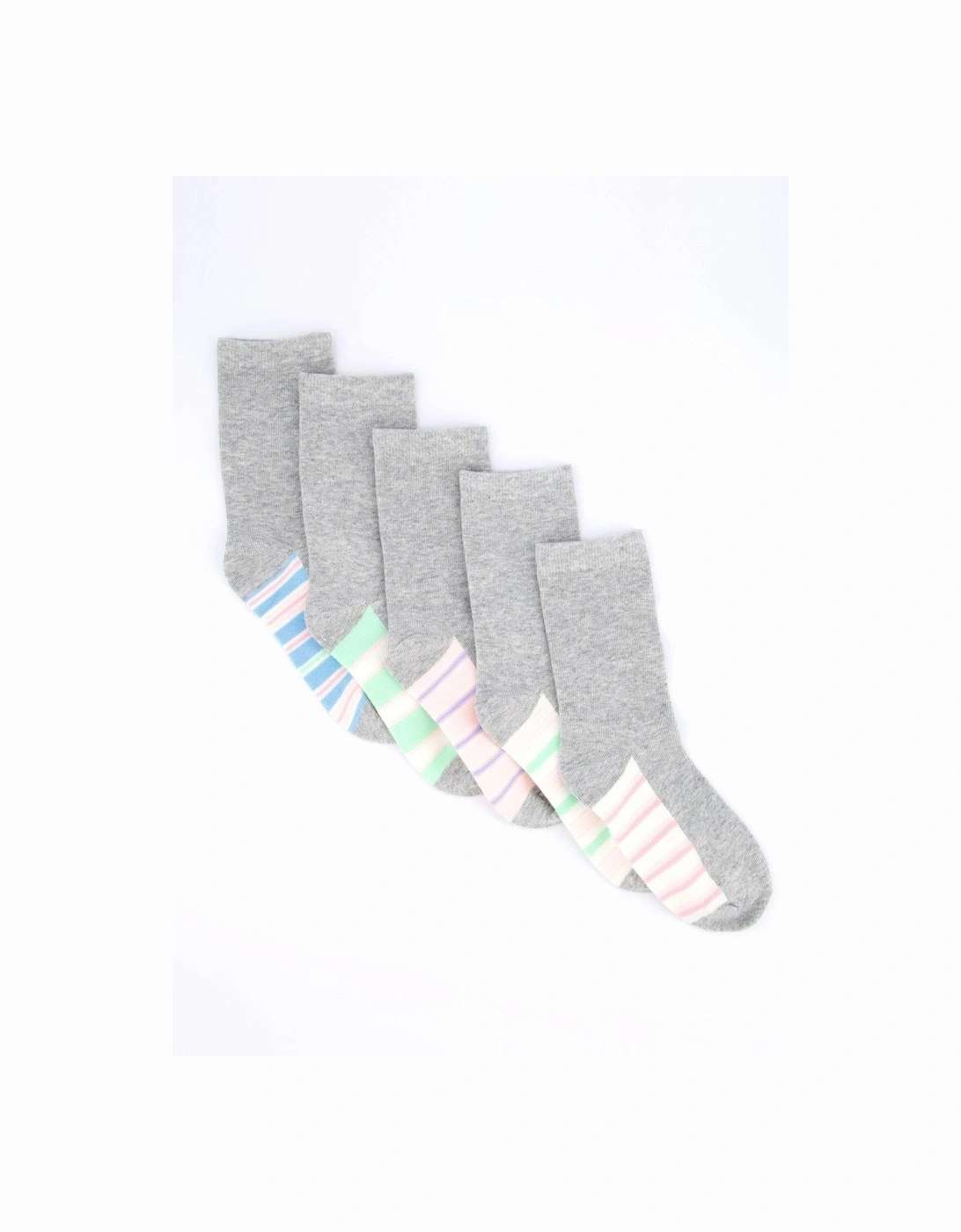 5Pk Printed Ankle Socks - Grey, 5 of 4