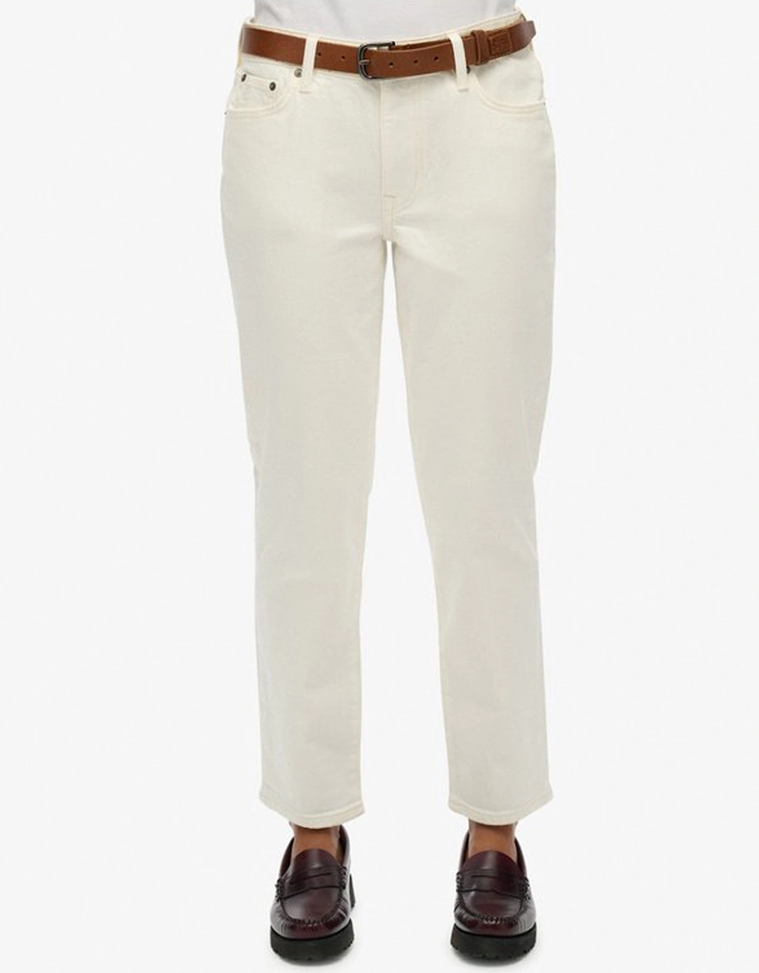 Superdry Women's White Organic Cotton Mid Rise Slim Jeans Optic - : 28In/12 29/28