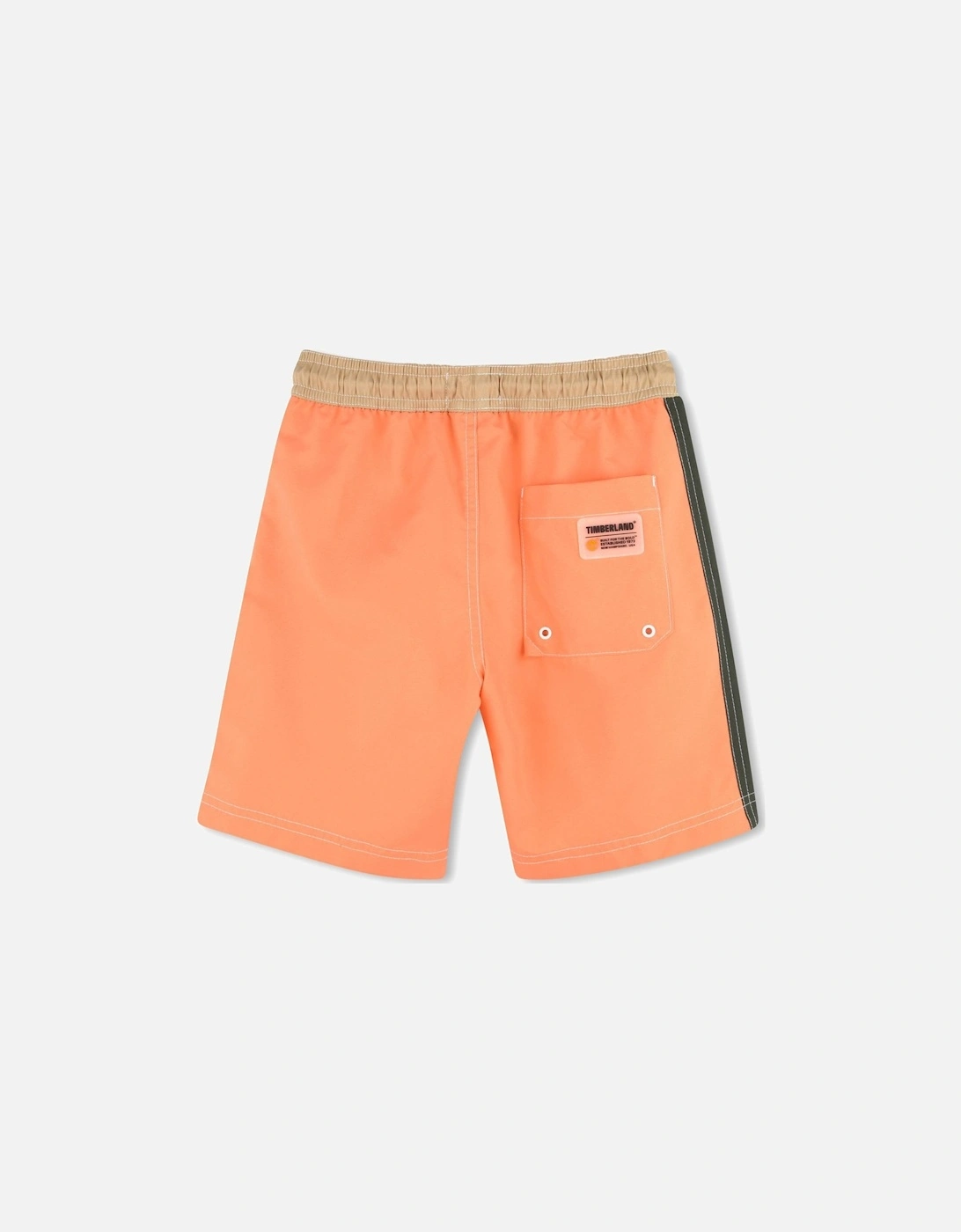 Boys Orange and Khaki Green Swim Shorts