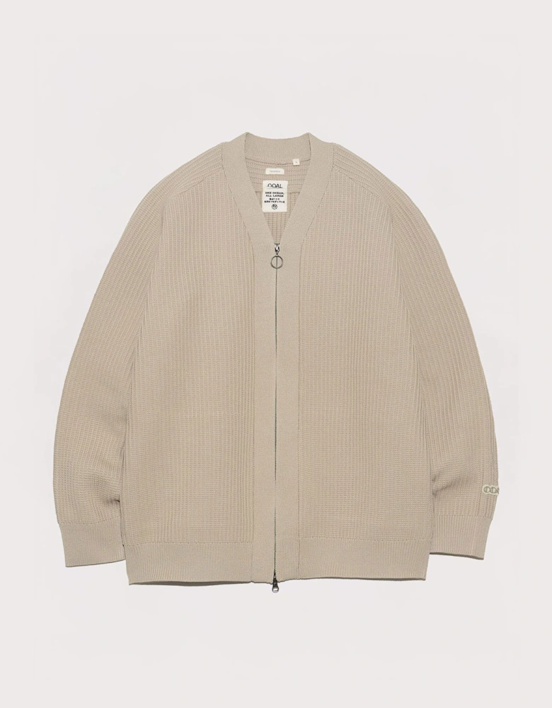 Oversized 5G Zip Through Cardigan