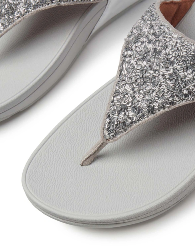 Lulu Summerfoil Toe-Thong Sandals