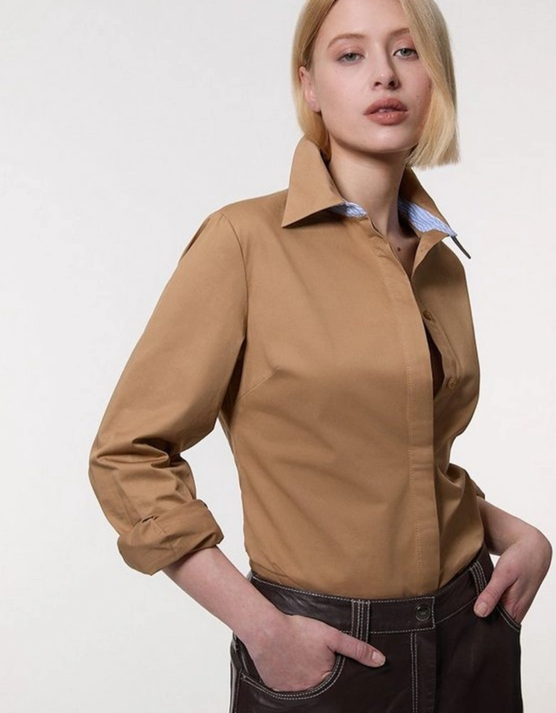 Cotton Contrast Tailored Shirt