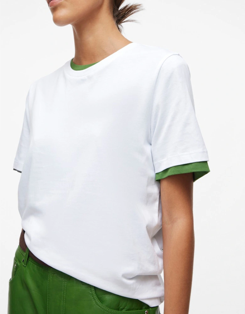 Pima Short Sleeve O-neck Tee Bright White