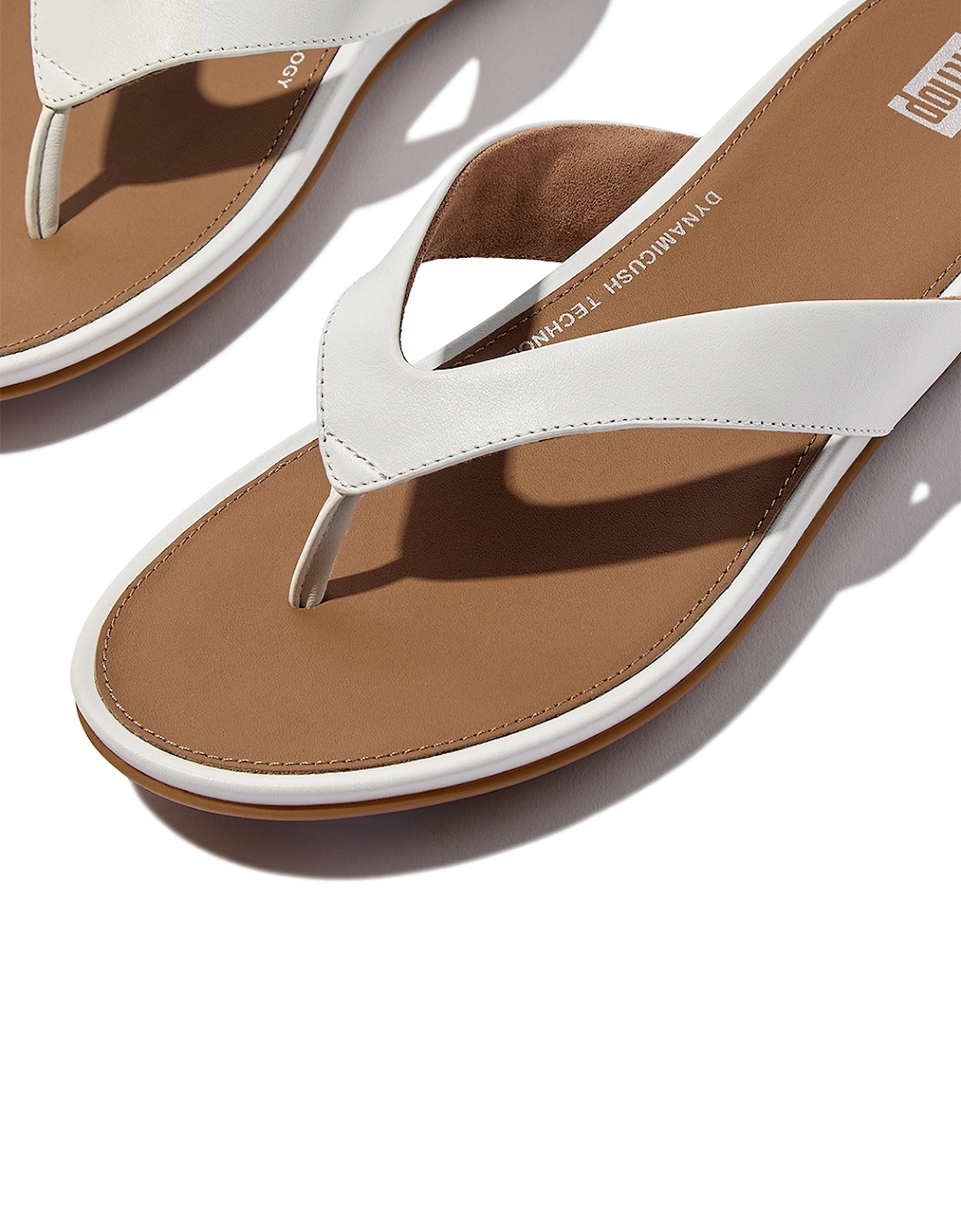 Women's Gracie Leather Flip-Flops Urban White