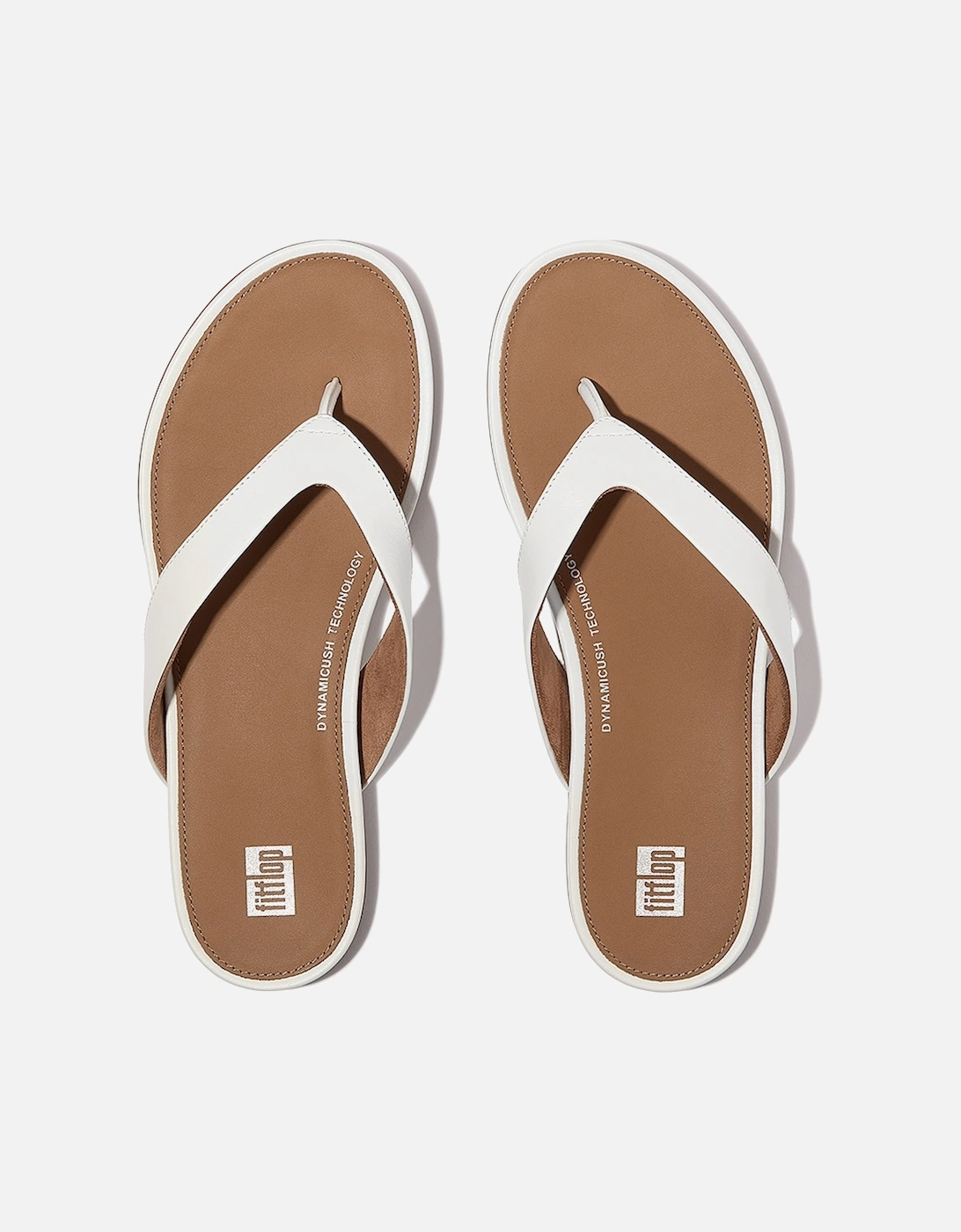 Women's Gracie Leather Flip-Flops Urban White