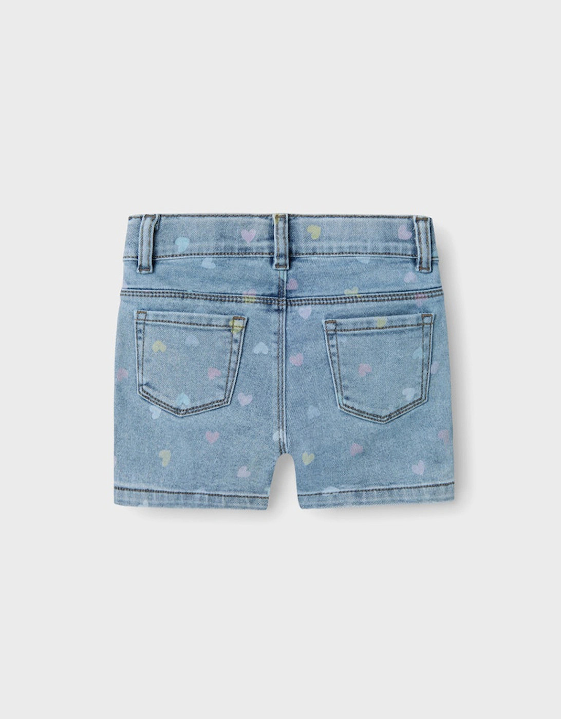 Mini Girl's Salli Slim Shorts Medium Blue Denim/Hearts