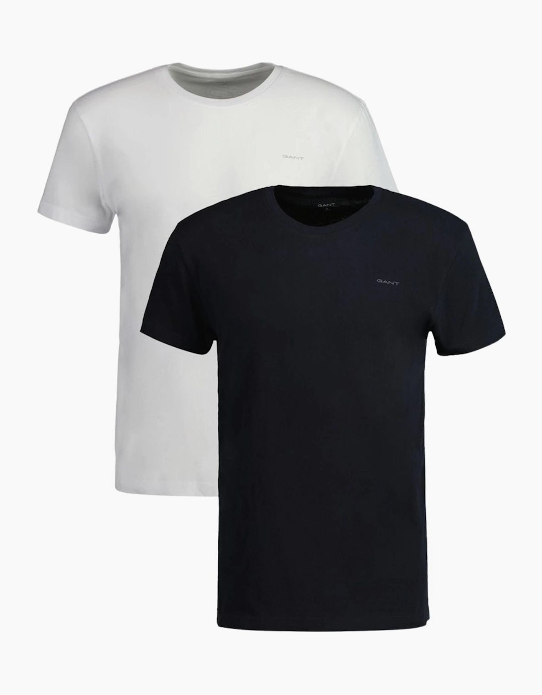 GANT Men's 2-Pack Crew-Neck T-Shirts, Black/White - Size: 39/38/32/44
