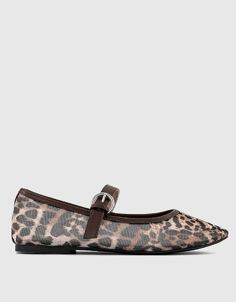 Fancy Mesh Ballet Flats - Leopard