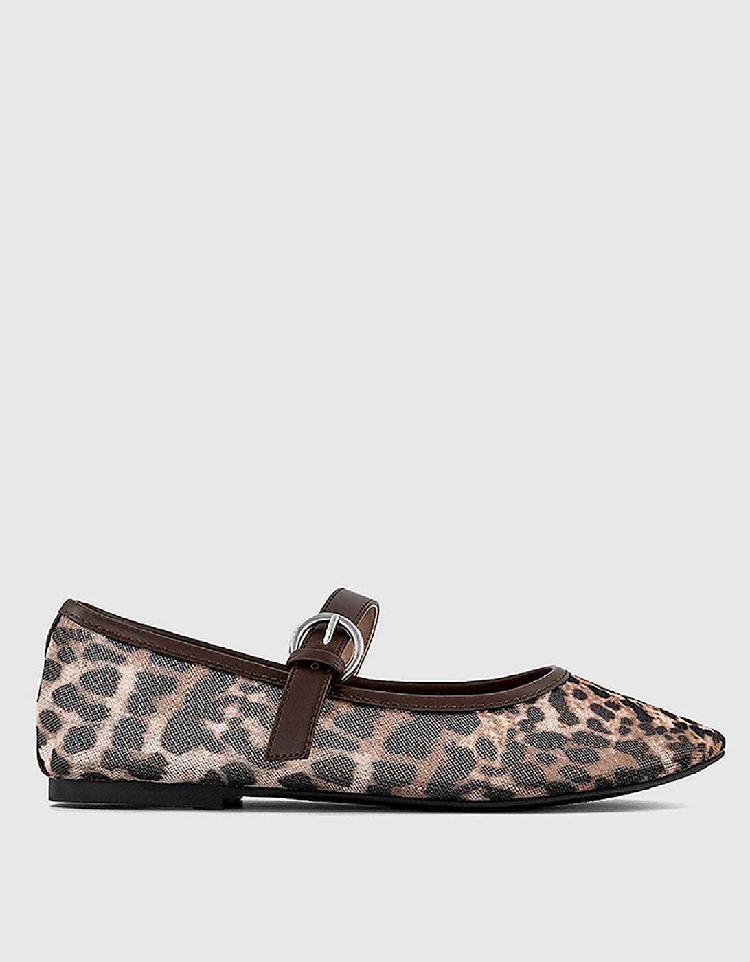 Fancy Mesh Ballet Flats - Leopard