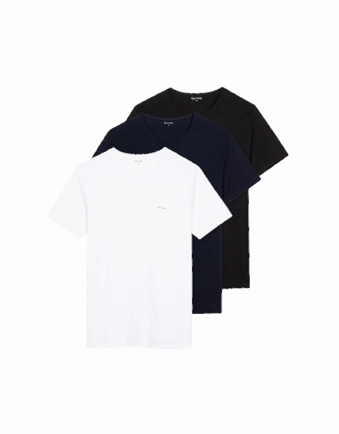 Men's Paul Smith 3 Pack T-Shirts - Black/White/Navy - Multi - Size: 38