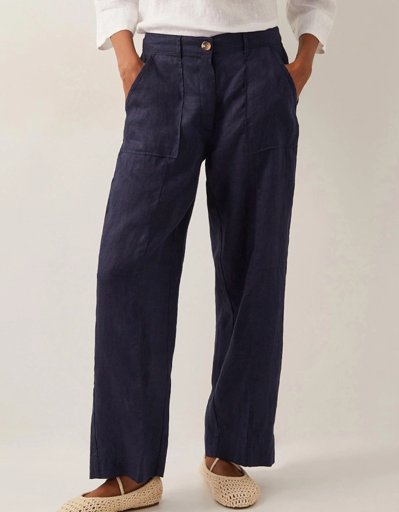 Jolie Linen Trouser - Navy