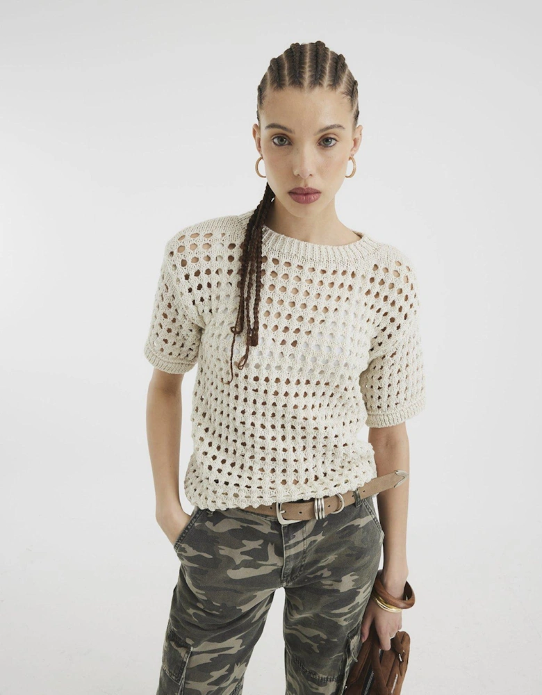 Short Sleeve Crochet T-shirt