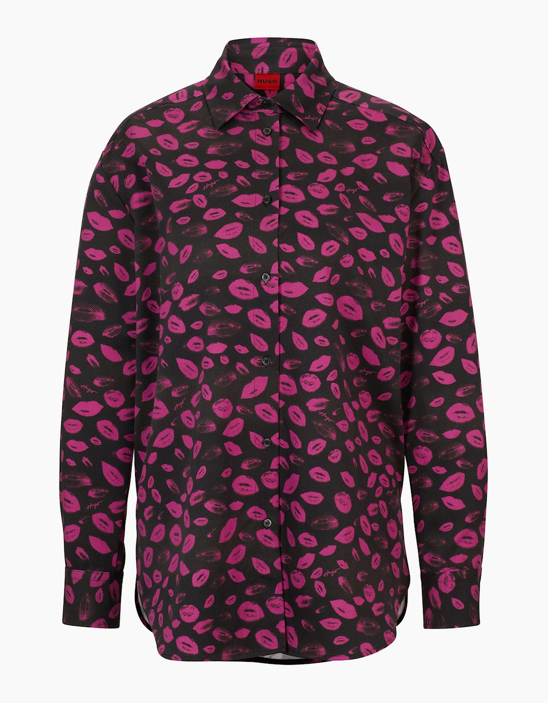 Hugo Boss Women's The Boyfriend Relaxed-Fit Blouse - Black - Size: 8