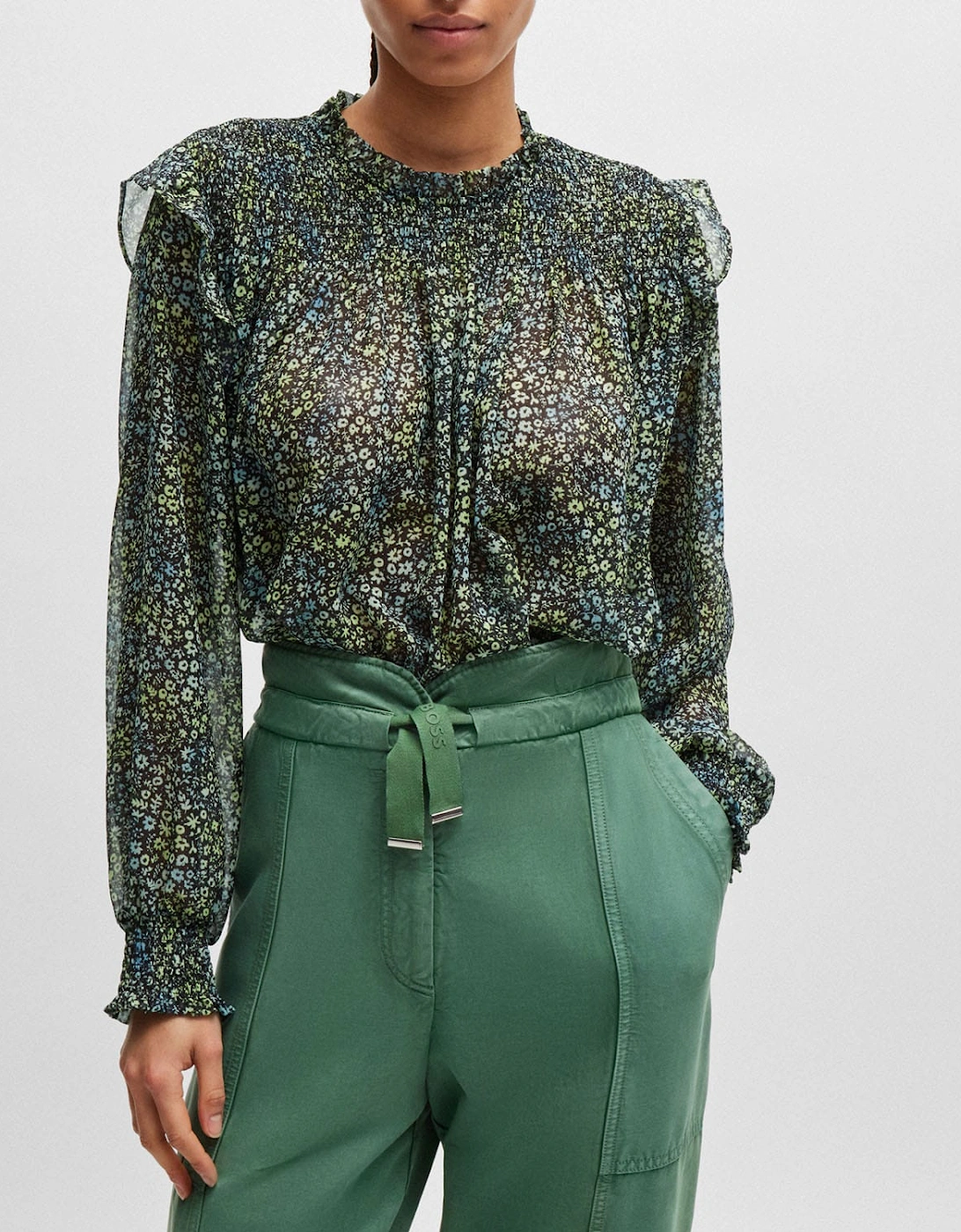 Hugo Boss Women's C_Baccina Regular-Fit Blouse - Orange - Size: 10