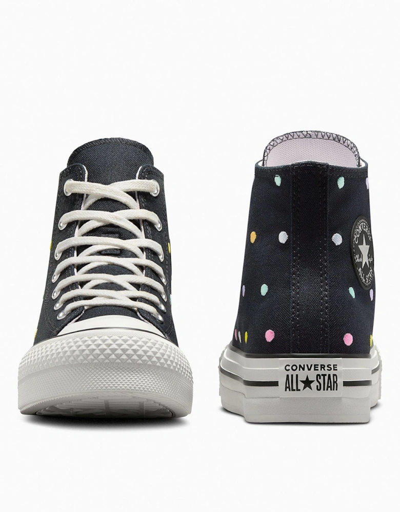Kids Chuck Taylor All Star Eva Lift Polyester Canvas Hi-Top Trainers - Black