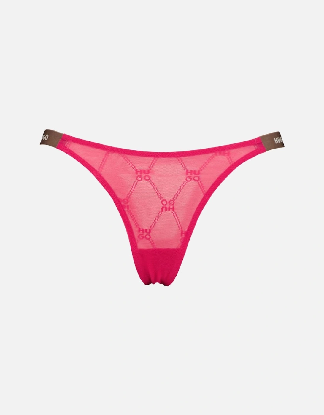 Hugo Boss Women's Sporty Logo Lace G-String, Bright Pink - Size: XS