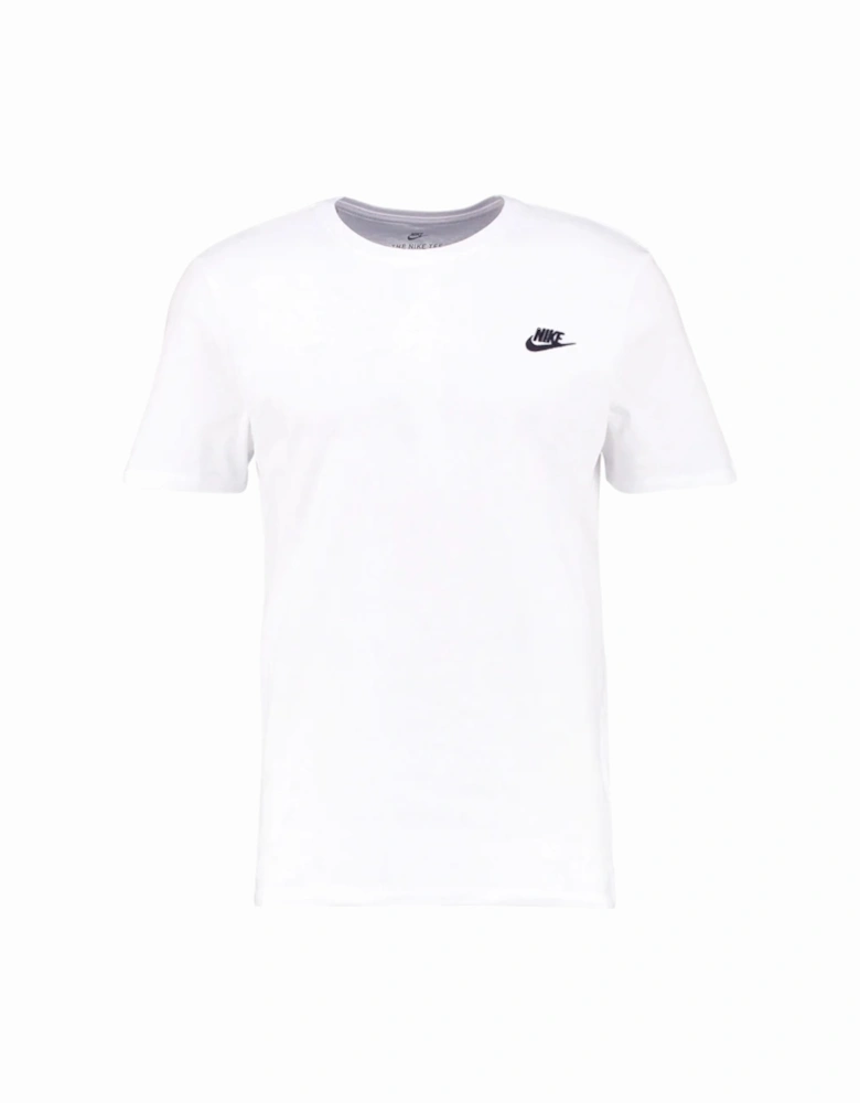 Mens T Shirts Club Embroidery Print Short Sleeve Summer Casual Cotton White