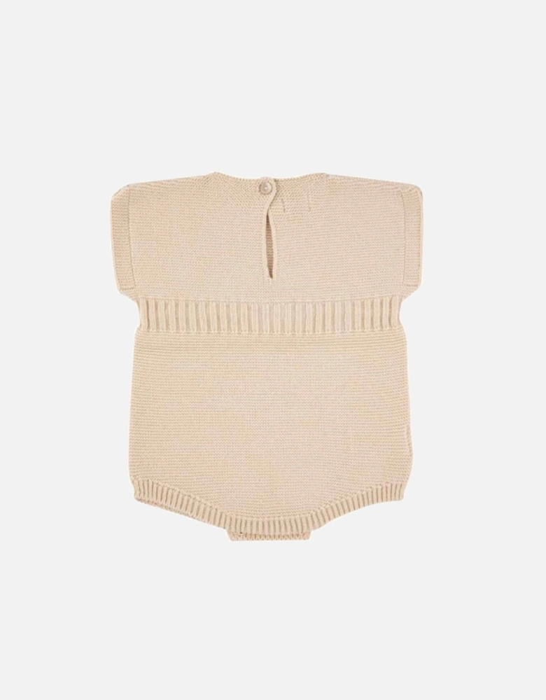 Boys Linen Knit Tie Romper