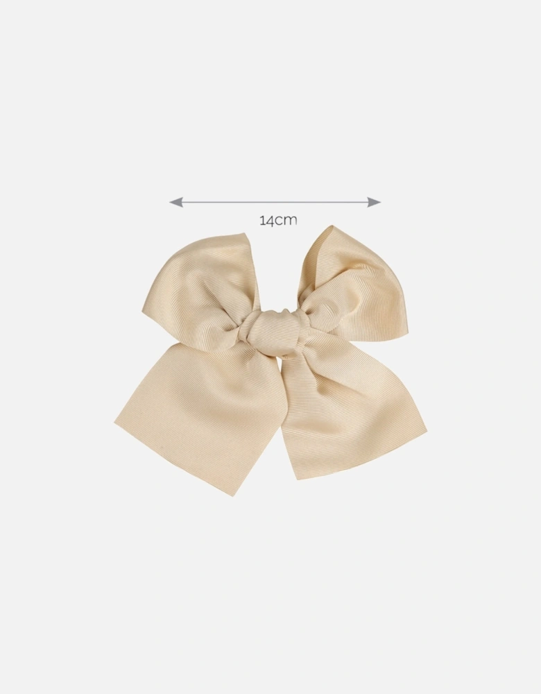 Linen Grosgrain Bow Clip