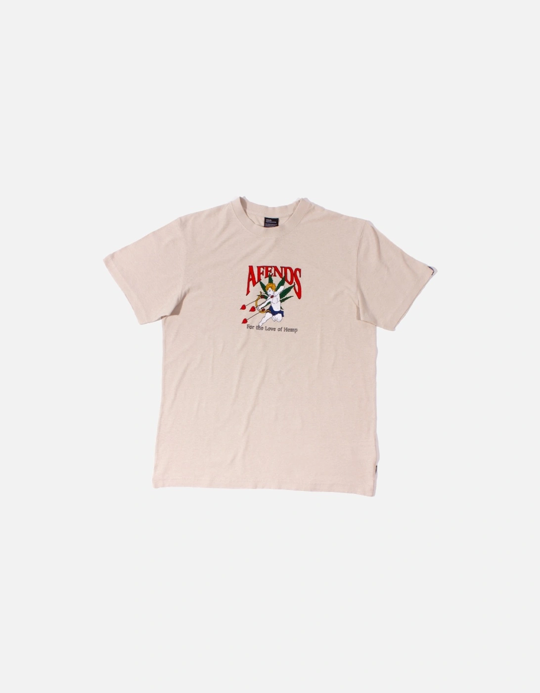 Men's Afends Moonbeam Cupid Hemp Retro Fit T-Shirt - Cream - Size: 40