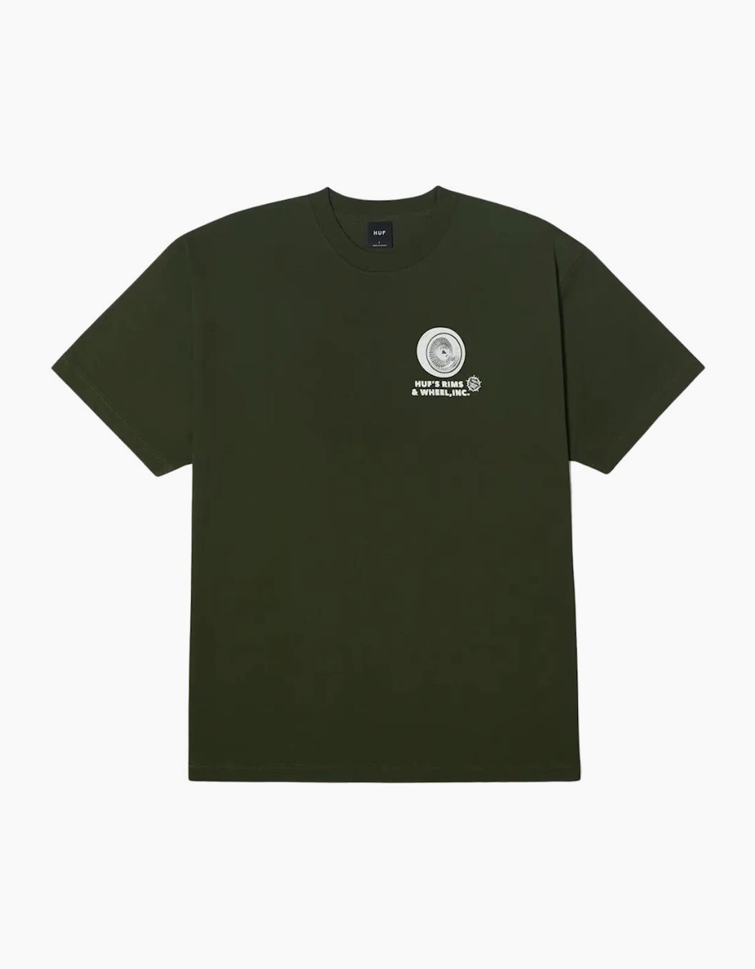 Men's HUF Hunter Green Rim & Wheels Inc T-Shirt - Size: 40