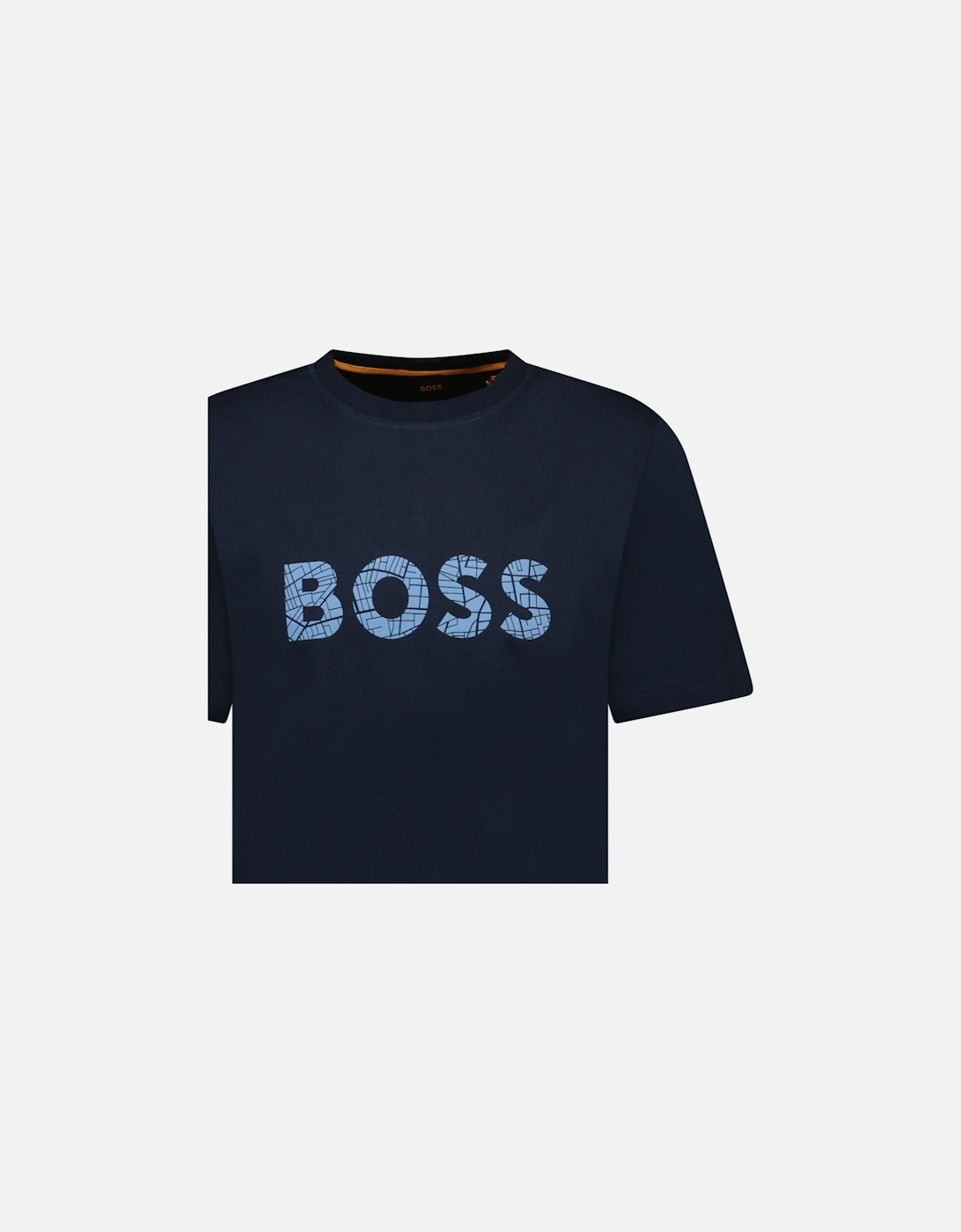 Blue Rubberised Logo T-Shirt Navy