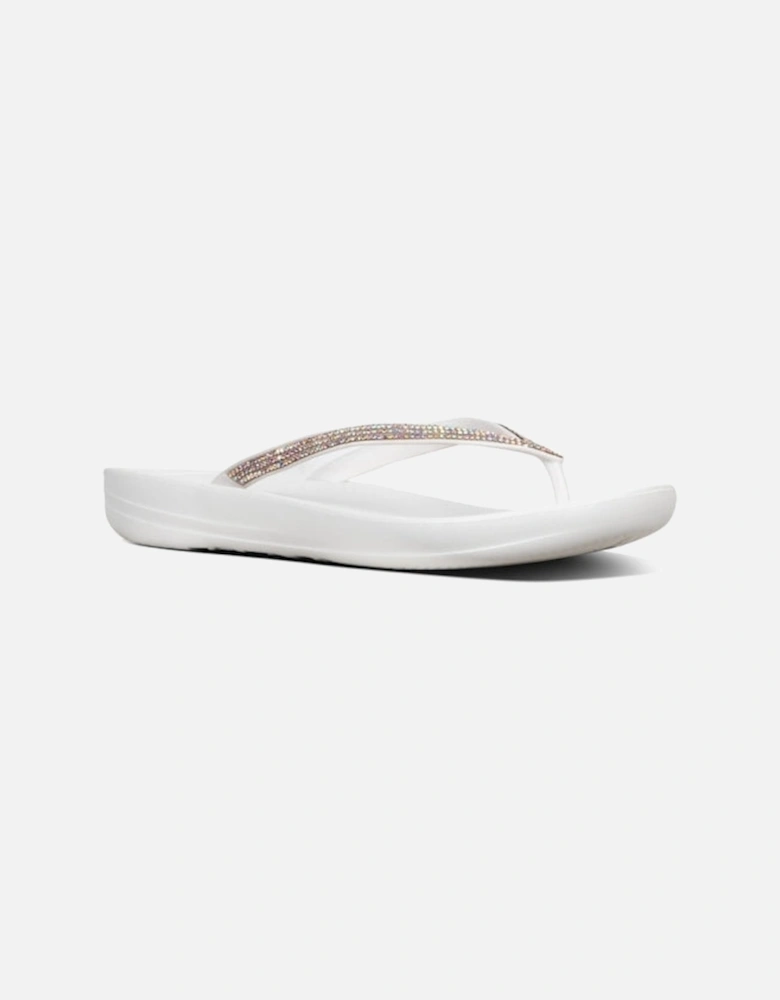 IQUSHION SPARKLE Womens Flip Flops Urban White