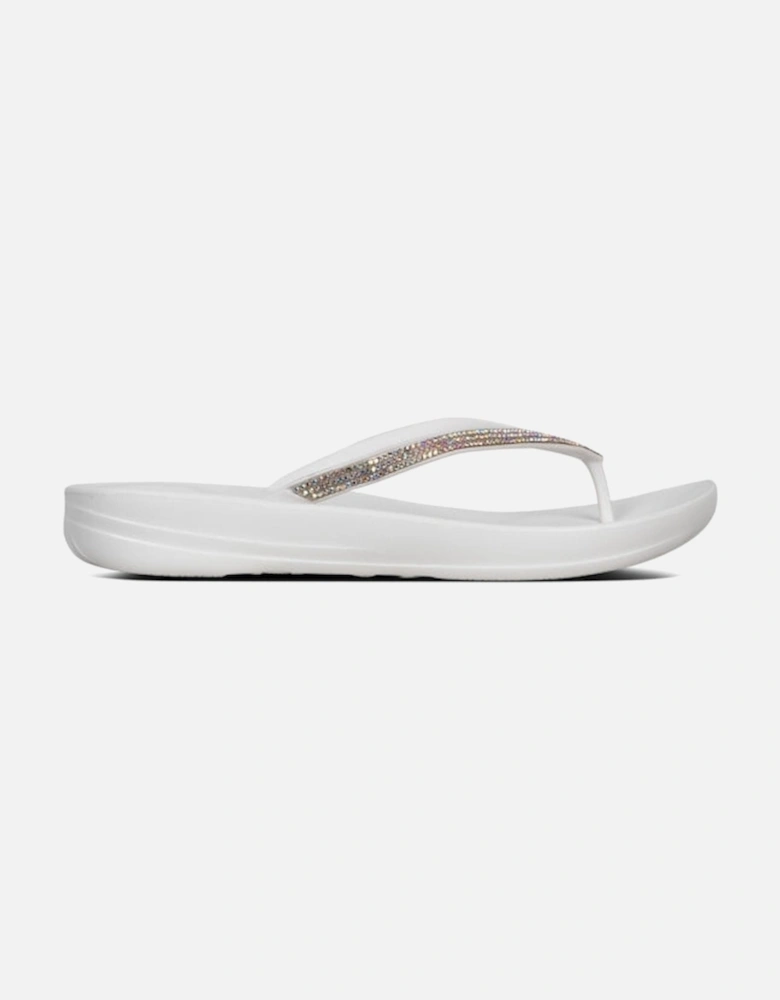 IQUSHION SPARKLE Womens Flip Flops Urban White