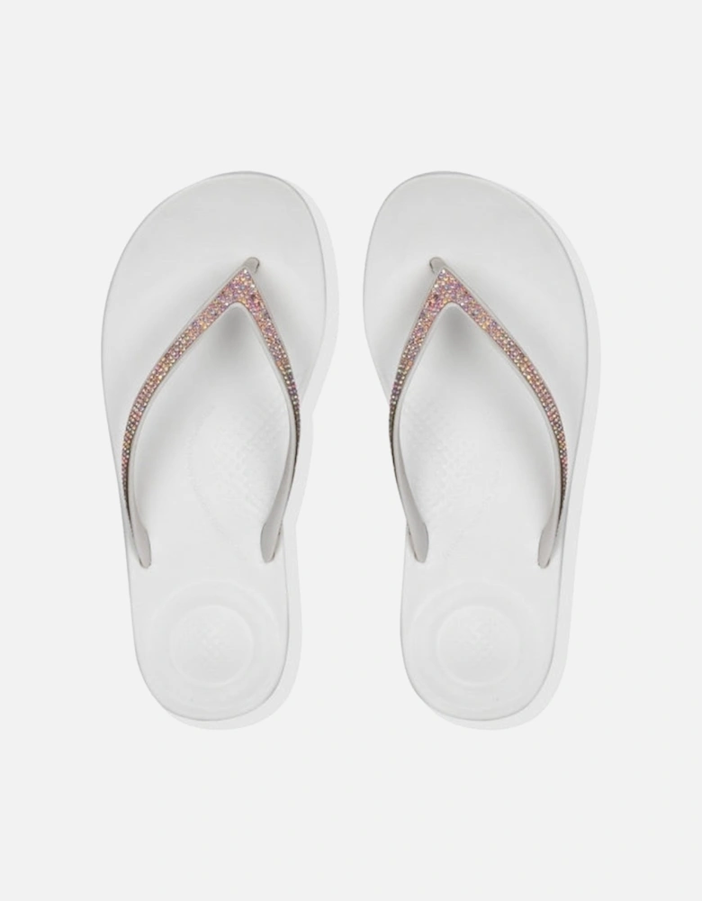 IQUSHION SPARKLE Womens Flip Flops Urban White