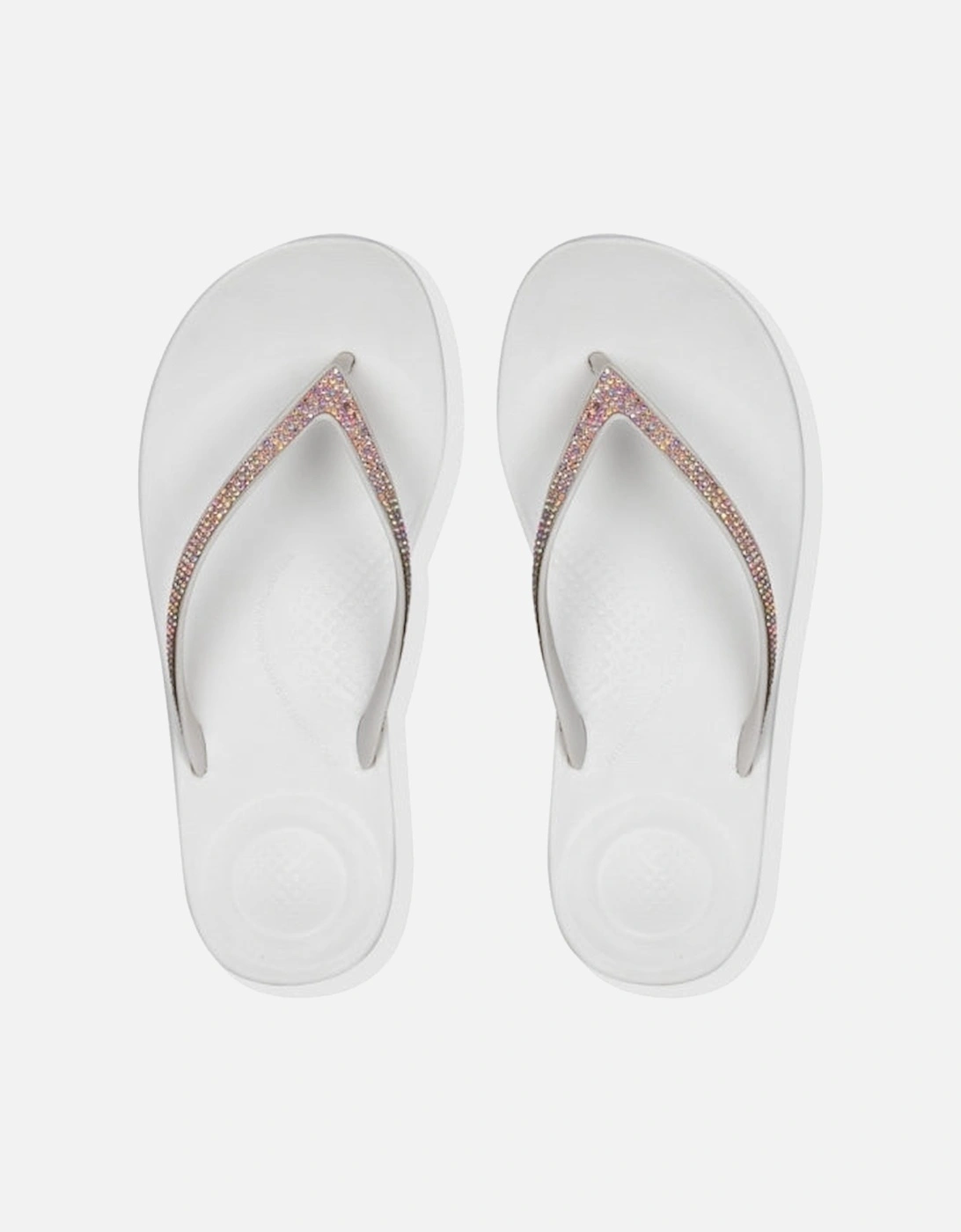 IQUSHION SPARKLE Womens Flip Flops Urban White, 4 of 3