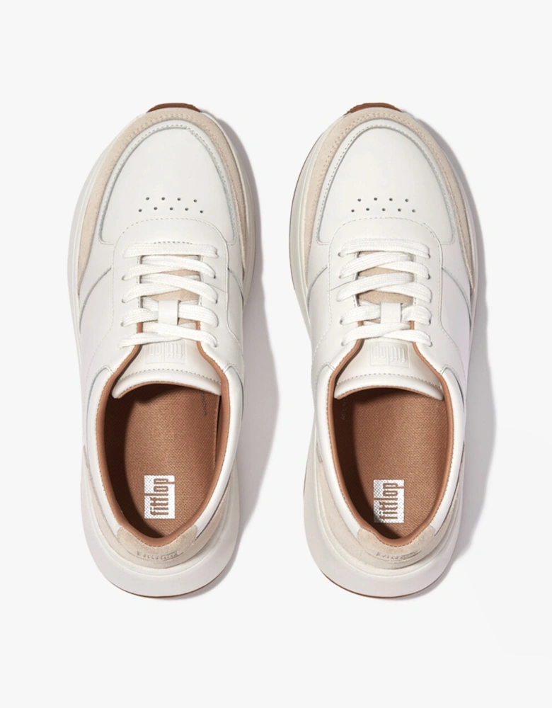 F-MODE Womens Flatform Trainers Urban White