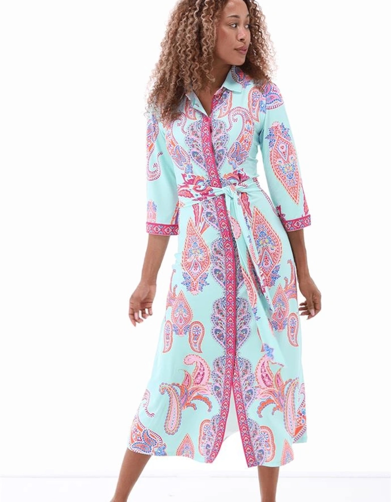 Paisley print midi dress