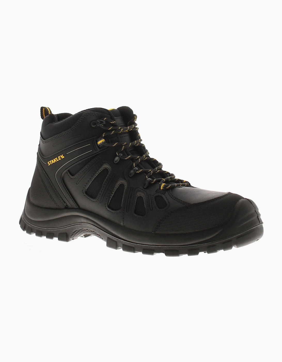 Men's Stanley Mens Safety Boots Steel Toe Brampton Leather black UK Size - Size: 8