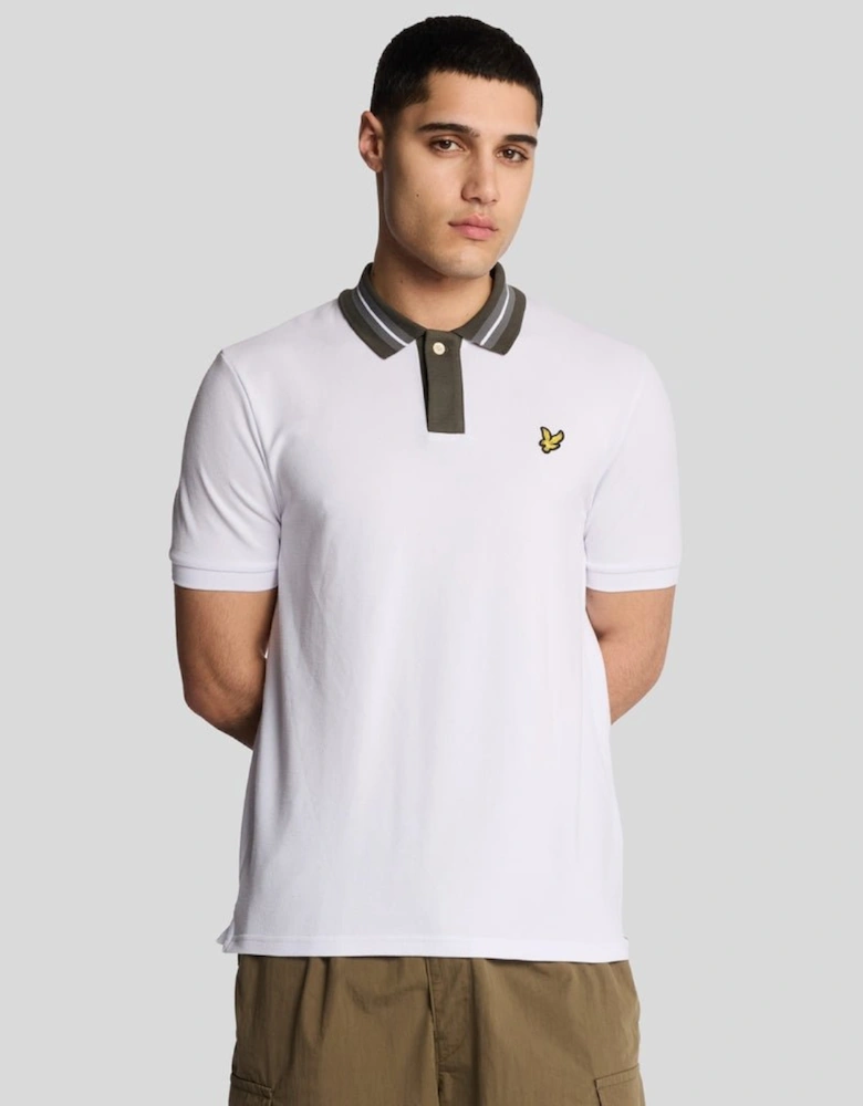 Contrast Tipped Collar Polo Shirt