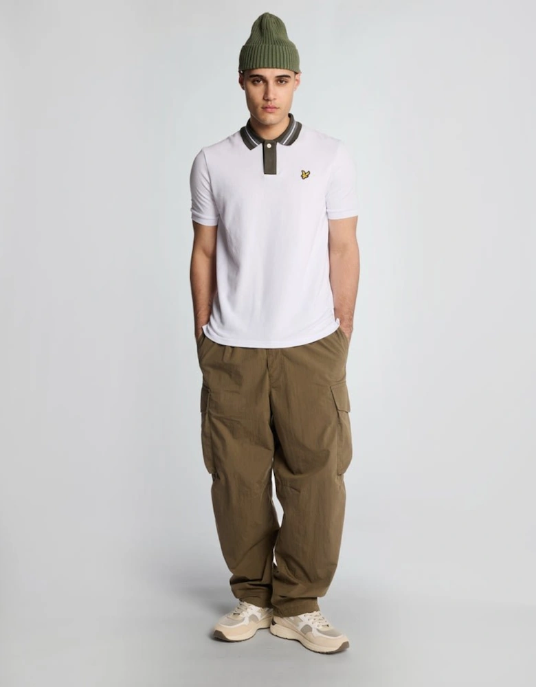 Contrast Tipped Collar Polo Shirt